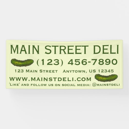 Green Dill Pickle Deli Restaurant Delicatessen Spandoek (Horizontaal)