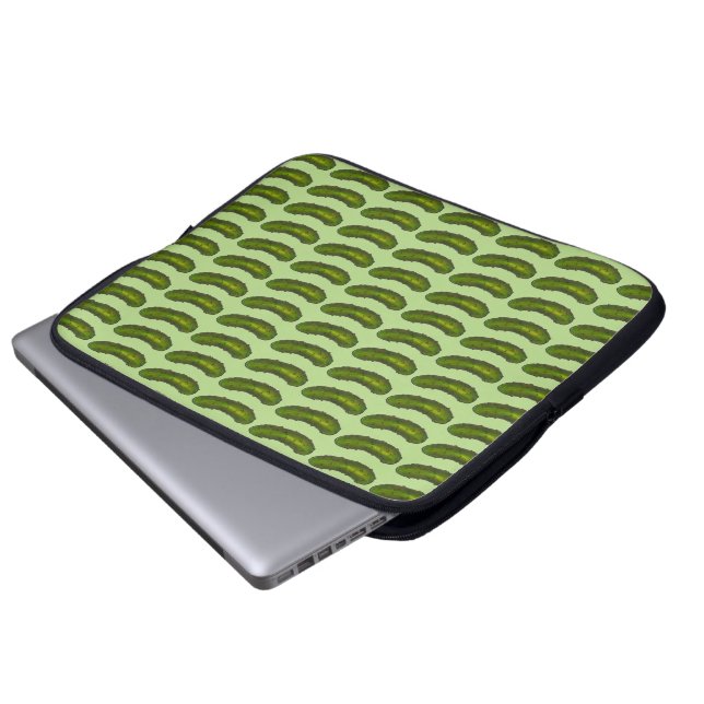 Green Dill Sour Pickle Pickles Foodie Kosher Deli Laptop Sleeve (Voorkant onderkant)