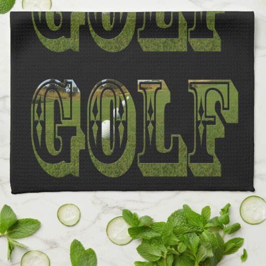 Green Dimensional Golf Afbeelding logo, Theedoek (Gevouwen)
