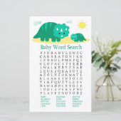 Green Dino Baby shower Word Search Game (Staand voorkant)