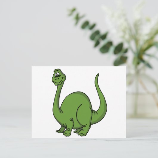 Green Dino Briefkaart (Staand voorkant)