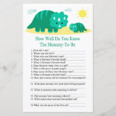 Green Dino Hoe goed ken je het baby shower spel? (Voorkant)