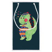 Green Dino Klein Cadeauzakje (Achterkant)