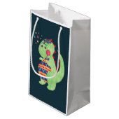 Green Dino Klein Cadeauzakje (Achterkant Gekanteld)