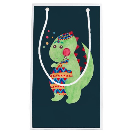 Green Dino Klein Cadeauzakje (Voorkant)