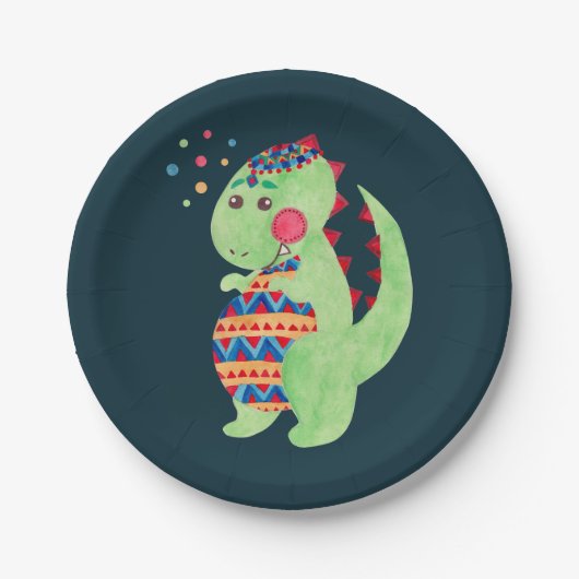 Green Dino Papieren Bordje (Voorkant)