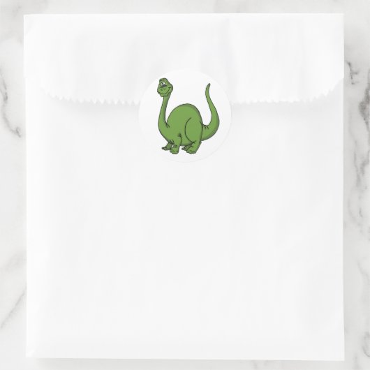 Green Dino Ronde Sticker (Tas)