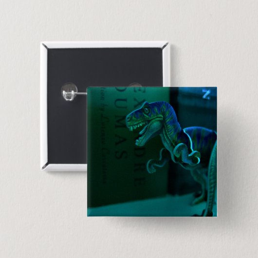 Green Dino Vierkante Button 5,1 Cm (Voorkant /achterkant)