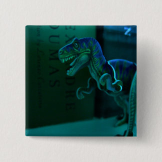 Green Dino Vierkante Button 5,1 Cm