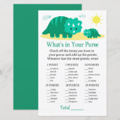 Green Dino Wat zit er in je baby shower met handta (Voorkant / Achterkant)