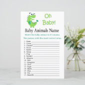 Green Dinosaur Baby Animals Name Game (Staand voorkant)