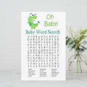 Green Dinosaur Baby shower Word Search Game (Staand voorkant)