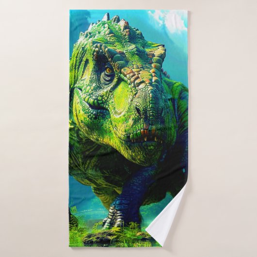 Green Dinosaur Badhanddoek (Badhanddoek)