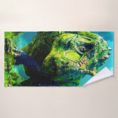 Green Dinosaur Badhanddoek (Badhanddoek)