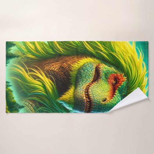 Green Dinosaur Badhanddoek (Badhanddoek)