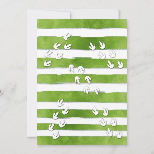 Green Dinosaur Boy Uitnodiging (Achterkant)