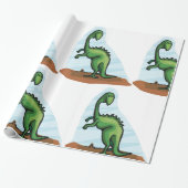 Green Dinosaur Cadeaupapier (Uitgerold)