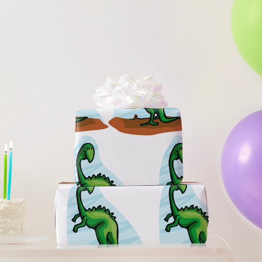 Green Dinosaur Cadeaupapier