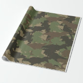 Green Dinosaur Camouflage Pattern Gift Cadeaupapier (Uitgerold)