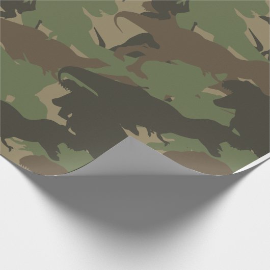 Green Dinosaur Camouflage Pattern Gift Cadeaupapier (Hoek)