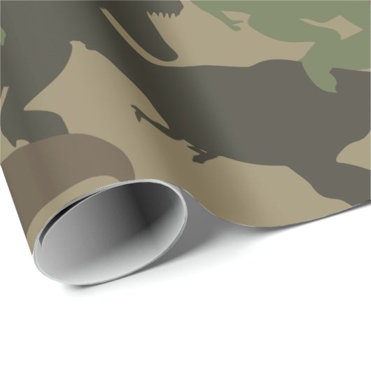 Green Dinosaur Camouflage Pattern Gift Cadeaupapier (Rol Hoek)