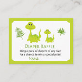Green dinosaur Diaper Raffle Tickets (Voorkant)