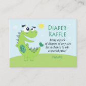 Green Dinosaur Diaper Raffle Tickets (Voorkant)