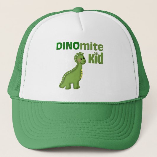 Green Dinosaur Dinomite Trucker Pet (Voorkant)