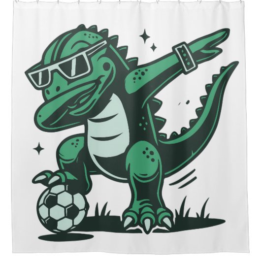 Green Dinosaur Douchegordijn (Voorkant)