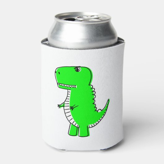 Green Dinosaur Drawing Blikjeskoeler (Blikje Voorkant)