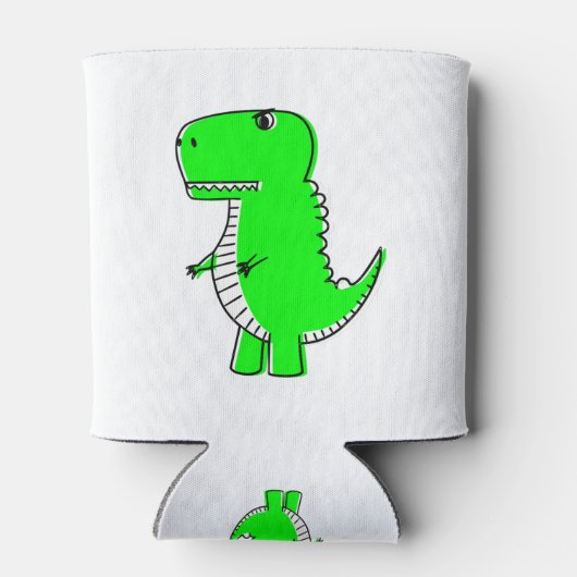 Green Dinosaur Drawing Blikjeskoeler (Achterkant)