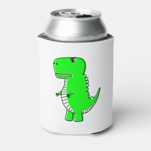 Green Dinosaur Drawing Blikjeskoeler (Blikje Achterkant)