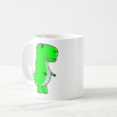 Green Dinosaur Drawing Canvas tas Koffiemok (Voorkant links)