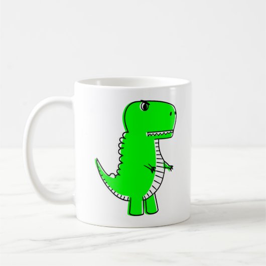 Green Dinosaur Drawing Canvas tas Koffiemok (Links)