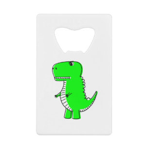 Green Dinosaur Drawing Creditkaart Flessenopener