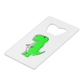 Green Dinosaur Drawing Creditkaart Flessenopener (Achterkant Gekanteld)