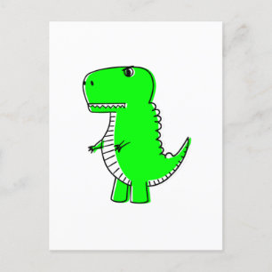 Green Dinosaur Drawing Cute Custom Briefkaart