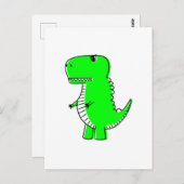 Green Dinosaur Drawing Cute Custom Briefkaart (Voorkant / Achterkant)