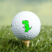 Green Dinosaur Drawing Cute Custom Golfballen (Insitu Shirt)