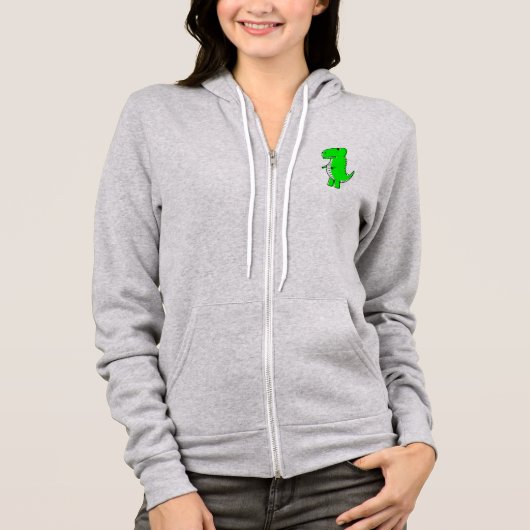 Green Dinosaur Drawing Hoodie (Voorkant)