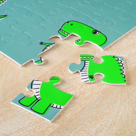 Green Dinosaur Drawing Legpuzzel (Zijkant)