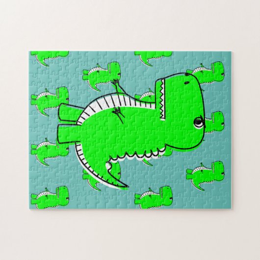 Green Dinosaur Drawing Legpuzzel (Horizontaal)