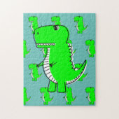 Green Dinosaur Drawing Legpuzzel (Verticaal)