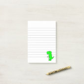 Green Dinosaur Drawing Lined Post-it® Notes (Op bureau)