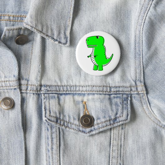 Green Dinosaur Drawing Ronde Button 5,7 Cm (In situ)