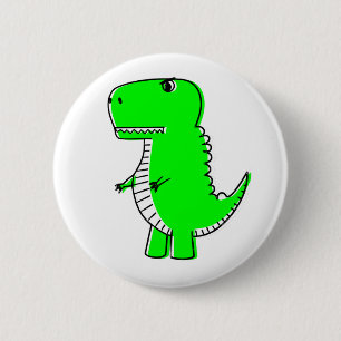 Green Dinosaur Drawing Ronde Button 5,7 Cm