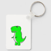 Green Dinosaur Drawing Sleutelhanger (Achterkant)