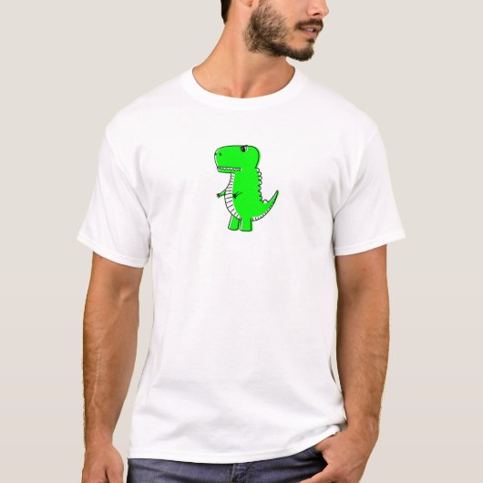 Green Dinosaur Drawing T-shirt (Voorkant)