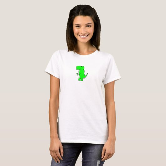 Green Dinosaur Drawing T-shirt (Voorkant volledig)