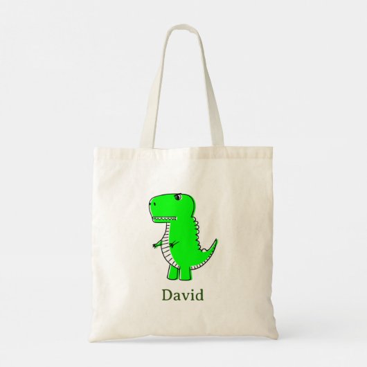 Green Dinosaur Drawing Tote Bag (Achterkant)